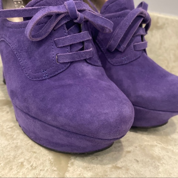 Guess Purple Suede Velvet Heels with Bow Size 5 - Picture 5 of 8